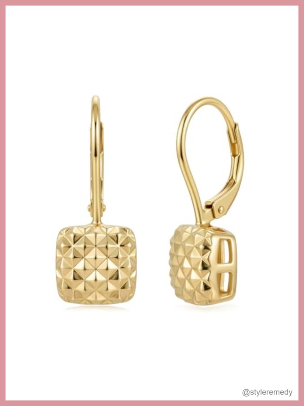 14K Gold Plated Hoop Earrings Women Stylish Dangle Drop Leverback